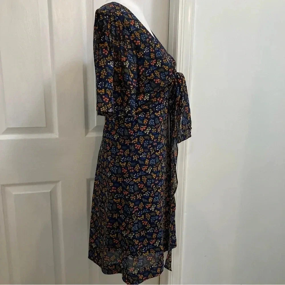 Madewell Cross-Front Mini Dress in Garden Party